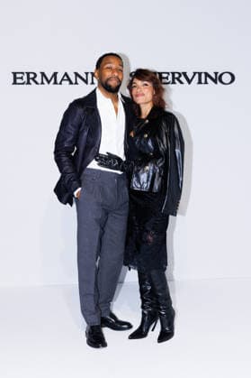 IPA88990725 - Milan, Milan Women™s Fashion Week Spring Summer 2027 - Women™s Fashion, Spring Summer 2027 - Ermanno Scervino fashion show - guests - Pictured: Adama Sanneh and Rosario Dawson  Copyright: xCinziaxCamelax xx IPA88990725