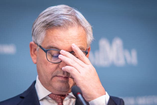 Magnus Brunner, EU-Kommissar für Inneres und Migration, ÖVP, früherer Bundesminister der Finanzen in Österreich;2. Munich Migration Meeting Treffen der Europäischen Minister zur Umsetzung der Migrationswende, München Bayern Deutschland Hotel Bayerischer Hof
