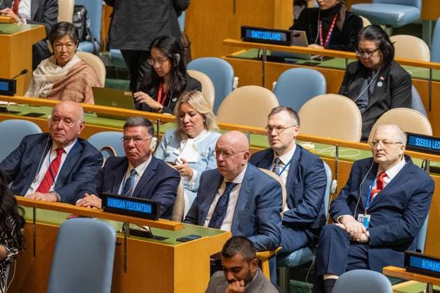 September 26, 2026, Bronx, New York, USA: Delegation of Russia attend as Minister of Foreign Affairs of Russian Federation Sergey Lavrov speaks during General Debates on day 5 of UN General Assembly 81 at UN headquarters in New York, NY on September 26, 2026. Bronx USA - ZUMAr339 20260926_znp_r339_035 Copyright: xLevxRadinx