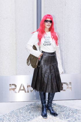 IPA89010840 - Milan, Milan Women™s Fashion Week Spring Summer 2027 - Women™s Fashion, Spring Summer 2027 - Marco Rambaldi™s fashion show - guests - Pictured: a guest  Copyright: xCinziaxCamelax xx IPA89010840