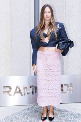 IPA89010862 - Milan, Milan Women™s Fashion Week Spring Summer 2027 - Women™s Fashion, Spring Summer 2027 - Marco Rambaldi™s fashion show - guests - Pictured: a guest  Copyright: xCinziaxCamelax xx IPA89010862