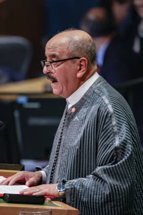 September 26, 2026, New York, New York, United States: MOHAMED ALI NAFTI, Minister of Foreign Affairs, Migration and Tunisians Abroad of Tunisia, addresses the General Debate of the 81st UN General Assembly, with Tunisia highlighting Palestine, development, migration and the need for a more equitable multilateral international system. New York United States - ZUMAo116 20260926_znp_o116_118 Copyright: xBiancaxOterox
