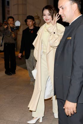 MFW Spring Summer 2027 Bottega Veneta leaving MP MILAN, ITALY - SEPTEMBER 26: Shu Qi leaves her hotel to attending Bottega Veneta fashion show during the Milan Fashion Week - Womenswear Spring Summer 2027 on September 24, 2026 in Milan, Italy. Photo by Marco Piovanotto Abacapress.com Milan Italy  Copyright: xPiovanottoxMarco ABACAx