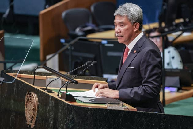 September 26, 2026, New York, New York, United States: MOHAMAD HAJI HASAN, Minister of Foreign Affairs of Malaysia, addresses the General Debate of the 81st UN General Assembly, with Malaysia highlighting Palestine and Gaza, respect for international law, UN Security Council reform, the development gap and the need for stronger multilateral cooperation. New York United States - ZUMAo116 20260926_znp_o116_131 Copyright: xBiancaxOterox