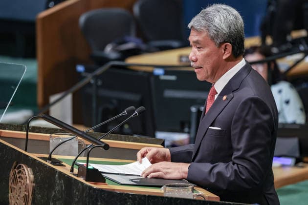 September 26, 2026, New York, New York, United States: MOHAMAD HAJI HASAN, Minister of Foreign Affairs of Malaysia, addresses the General Debate of the 81st UN General Assembly, with Malaysia highlighting Palestine and Gaza, respect for international law, UN Security Council reform, the development gap and the need for stronger multilateral cooperation. New York United States - ZUMAo116 20260926_znp_o116_130 Copyright: xBiancaxOterox