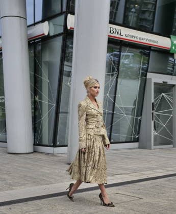 IPA89023720 - Milan, Milan Women s Fashion Week: Spring Summer 2026 2027 - Women s Fashion, Spring Summer 2026–2027 - Ermanno Scervino fashion show - Pictured: Emili Sindlev  Copyright: xLucaxPontix xLucaPonti IpaAgencyx IPA89023720