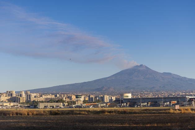 Etna volcano ash emissions halt flights at Catania Airport CATANIA, ITALY - SEPTEMBER 27: Mount Etna emits volcanic ash from its North-East Crater as volcanic activity disrupts air traffic at Catania-Fontanarossa International Airport in Catania, Sicily, Italy on September 27, 2026. The ash cloud has prompted restrictions on the airspace around the volcano, with flights at Catania airport suspended and some services cancelled, delayed or diverted to other airports in Sicily. Passengers have been advised to check their flight status with their airline before travelling to the airport. Salvatore Allegra Anadolu Catania Italy. Editorial use only. Please get in touch for any other usage.  Copyright: x2026xAnadoluxSalvatorexAllegrax