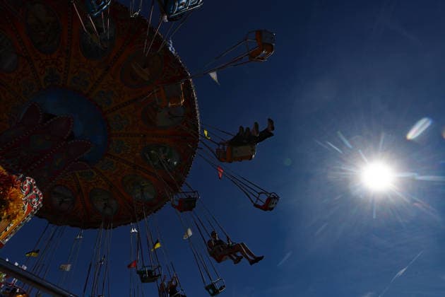 Germany world s largest beer festival Oktoberfest Riders on a ride are seen during the world s largest beer festival Oktoberfest in Munich, Germany, September 27th , 2026 . Photo by Davide Elias Copyright: xDavidexEliasx