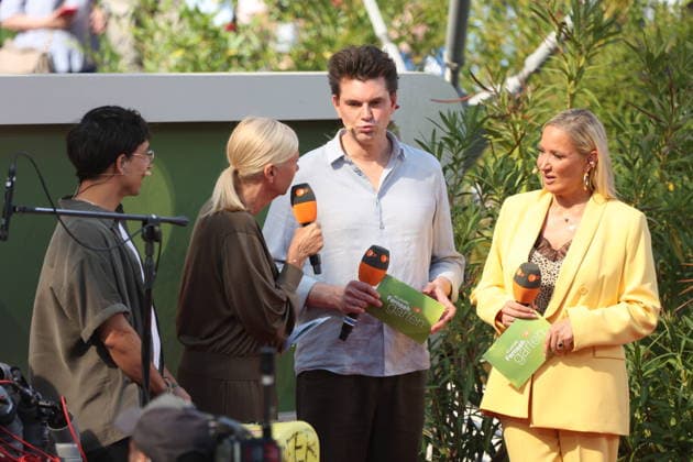 Andrea Kiewel, Lutz van der Horst und Janine Kunze in der TV Show ZDF-Fernsehgarten - Finalparty˜ auf dem Mainzer Lerchenberg. Mainz, 27.09.2026 Copyright: xAgenturxMatthiasxWehnertx xM.xGränzdörferx