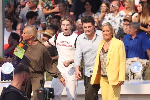Andrea Kiewel, Vincent Gross, Lutz van der Horst und Janine Kunze in der TV Show ZDF-Fernsehgarten - Finalparty˜ auf dem Mainzer Lerchenberg. Mainz, 27.09.2026 Copyright: xAgenturxMatthiasxWehnertx xM.xGränzdörferx