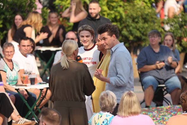 Andrea Kiewel, Vincent Gross, Lutz van der Horst und Janine Kunze in der TV Show ZDF-Fernsehgarten - Finalparty˜ auf dem Mainzer Lerchenberg. Mainz, 27.09.2026 Copyright: xAgenturxMatthiasxWehnertx xM.xGränzdörferx