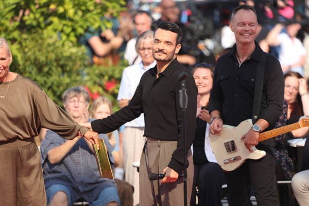 Andrea Kiewel und Giovanni Zarrella in der TV Show ZDF-Fernsehgarten - Finalparty˜ auf dem Mainzer Lerchenberg. Mainz, 27.09.2026 Copyright: xAgenturxMatthiasxWehnertx xM.xGränzdörferx