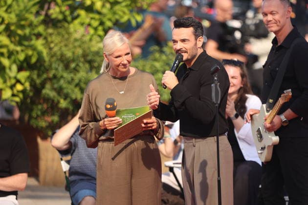 Andrea Kiewel und Giovanni Zarrella in der TV Show ZDF-Fernsehgarten - Finalparty˜ auf dem Mainzer Lerchenberg. Mainz, 27.09.2026 Copyright: xAgenturxMatthiasxWehnertx xM.xGränzdörferx
