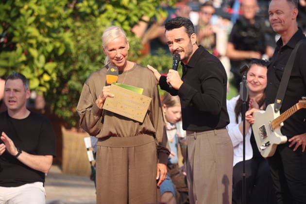 Andrea Kiewel und Giovanni Zarrella in der TV Show ZDF-Fernsehgarten - Finalparty˜ auf dem Mainzer Lerchenberg. Mainz, 27.09.2026 Copyright: xAgenturxMatthiasxWehnertx xM.xGränzdörferx