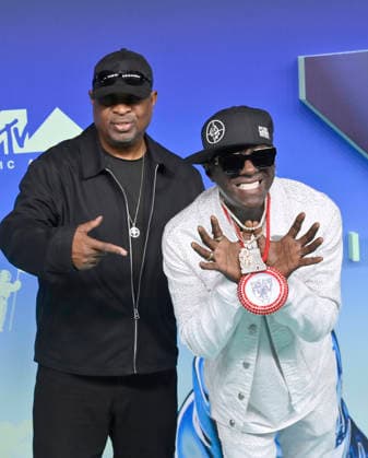 Chuck D and Flavor Flav of Public Enemy arrive on the red carpet at the 2026 MTV Video Music Awards VMA s at the Peacock Theater in Los Angeles on Sunday, September 27, 2026.  LAP20260927594 JIMxRUYMEN
