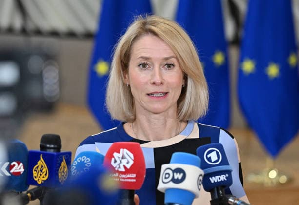 Defense Ministers of EU meeting in Brussels BRUSSELS, BELGIUM - SEPTEMBER 28: EU High Representative for Foreign Affairs and Security Policy Kaja Kallas makes statements to the press ahead of the first official meeting of Defense ministers of European Union (EU) countries after the summer break in Brussels, Belgium on September 28, 2026. Dursun Aydemir Anadolu Brussels Belgium. Editorial use only. Please get in touch for any other usage.  Copyright: x2026xAnadoluxDursunxAydemirx