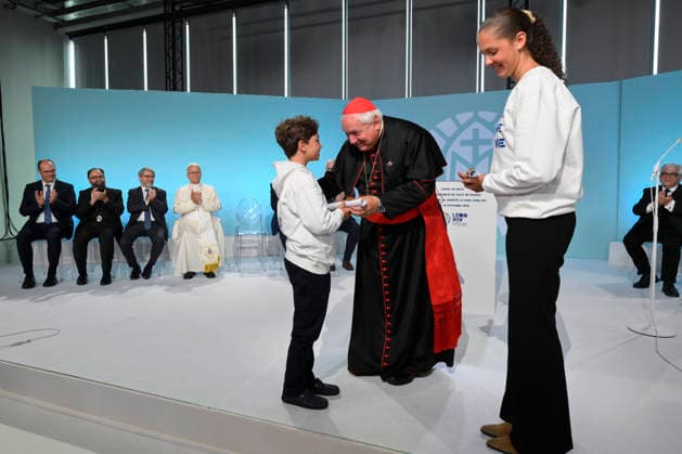 POPE LEO XIV AT INTERRELIGIOUS MEETING IN METZ France, Metz, Vatican, 2026 9 28 Interreligious meeting with Pope Leo XIV at the Robert Schuman Congress Center in Metz. EDITORIAL USE ONLY - NO BOOKS Copyright: xVATICANxMEDIA xCatholicxPressxPhotox
