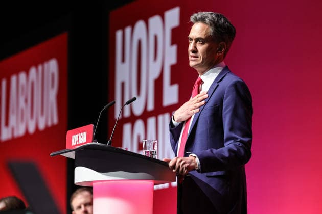 Labour Party Annual Conference Day Two Secretary of State for Foreign, Commonwealth and Development Affairs Ed Miliband MP speaks during the Labour Party Annual Conference Day Two at Convention Centre, Liverpool, United Kingdom on 28 September 2026 (Photo by Mark Cosgrove News Images) Liverpool Convention Centre Merseyside United Kingdom Copyright: xMarkxCosgrove NewsxImagesx