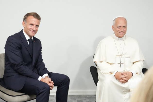 POPE LEO XIV AT INTERRELIGIOUS MEETING IN METZ France, Metz, Vatican, 2026 9 28 Interreligious meeting with Pope Leo XIV at the Robert Schuman Congress Center in Metz. EDITORIAL USE ONLY - NO BOOKS Copyright: xPOOL xCatholicxPressxPhotox