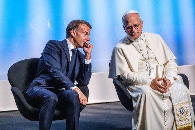 RECORD DATE NOT STATED The Pope in Metz Photo by Arnaud BEINAT Maxppp September 28, 2026, Metz, Moselle, Lorraine, Grand Est, France Address by Pope Leo XIV at the Robert Schuman Convention Center, in the presence of French President Emmanuel Macron and Catholic Cardinal Jean Marc Aveline, President of the French Bishops’ Conference, Metz, France, September 28, 2026 Pope Leo XIV delivers a speech at the Robert Schuman Convention Center in Metz, in the presence of French President Emmanuel Macron and Cardinal Jean Marc Aveline, President of the French Bishops’ Conference, during the Pope’s four-day apostolic visit to France Copyright: xMAXPPPxArnaudxBeinatx ABE260928-13 ABE260928-13