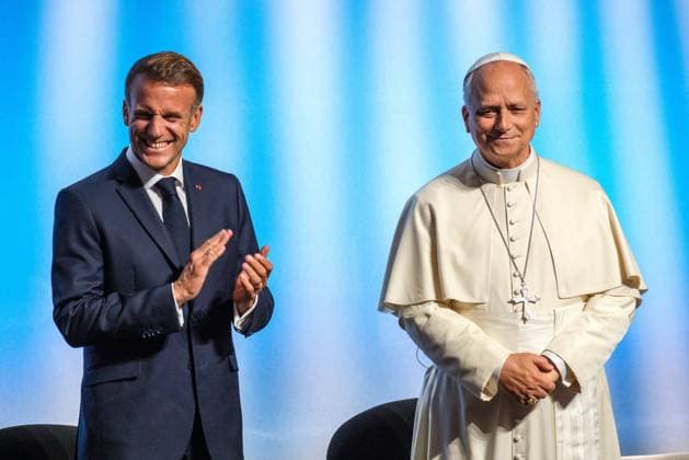 RECORD DATE NOT STATED The Pope in Metz Photo by Arnaud BEINAT Maxppp September 28, 2026, Metz, Moselle, Lorraine, Grand Est, France Address by Pope Leo XIV at the Robert Schuman Convention Center, in the presence of French President Emmanuel Macron and Catholic Cardinal Jean Marc Aveline, President of the French Bishops’ Conference, Metz, France, September 28, 2026 Pope Leo XIV delivers a speech at the Robert Schuman Convention Center in Metz, in the presence of French President Emmanuel Macron and Cardinal Jean Marc Aveline, President of the French Bishops’ Conference, during the Pope’s four-day apostolic visit to France Copyright: xMAXPPPxArnaudxBeinatx ABE260928-15 ABE260928-15