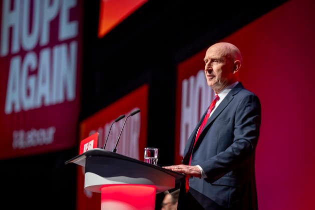 28 September 2026, John Healey addresses Labour Party Conference in Liverpool 28 September 2026, Liverpool, UK. John Healey, Labour MP and Chancellor of the Exchequer, addresses delegates and attendees during Day 2 of the Labour Party Annual Conference 2026 at ACC Liverpool., Credit:Abdullah Bailey Anthony Bailey - B2421 Avalon  Copyright: xAbdullahxBaileyx xAnthonyxBaileyx-xB2421x xAvalonx 1138873842