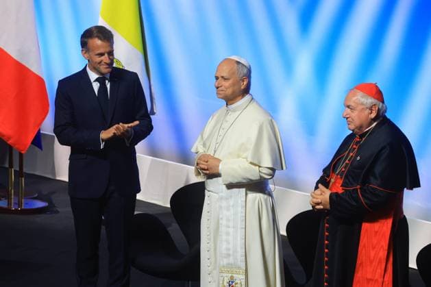 Pope Leo XIV’s Visit to Metz POPE’S VISIT TO FRANCE PHOTOPQR LE REPUBLICAIN LORRAIN Gilles WIRTZ Metz September 28, 2026 Pope Leo XIV’s visit to Metz at the Robert Schuman Convention Center Here with Emmanuel Macron 28 September 2026, Metz, France. Pope Leo XIV is on an apostolic visit to France from September 25 to 28, 2026. Metz, Moselle, Lorraine, France  Copyright: xPHOTOPQR LExREPUBLICAINxLORRAIN xGillesxWIRTZx 20260928RBL8878 20260928RBL8910