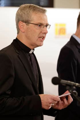 Heiner Wilmer bei der Auftakt-Pressekonferenz zur Herbst-Vollversammlung der Deutschen Bischofskonferenz im Dompfarrzentrum. Fulda, 28.09.2026