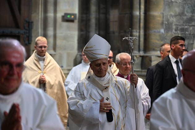 METZ HOLY MASS CATHEDRAL 2026 - 2026 09 28 France, Metz, Vatican, 2026 9 28 Holy Mass at the Cathedral of Saint Stephen in Metz. EDITORIAL USE ONLY - NO BOOKS Copyright: xx