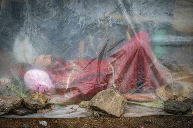 Rain Affects the Settlements on El Trampolín Beach in Ceuta Migrants Remain in the Settlements on El Trampolín Beach Despite the Rain, as of September 28, 2026, in Ceuta, Spain. Around 3,000 migrants remain in makeshift encampments on Ceuta’s beaches following the massive influx recorded in late July. The continuous rain is flooding the ground and damaging the shacks built from reeds, plastic, cardboard, and sheets on Trampolín Beach. SEPTEMBER 28, 2026. Ceuta, Spain Copyright: xMarcosxMorenox 7806273
