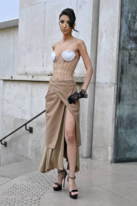 PFW Weinsanto Outside Arrivals JR Milla Lapidus arriving at Weinsanto show during Paris Fashion Week, in Paris, France on 28 September 2026. Photo by Julien Reynaud APS-Medias ABACAPRESS.COM Paris France  Copyright: xReynaudxJulien APS-Medias ABACAx