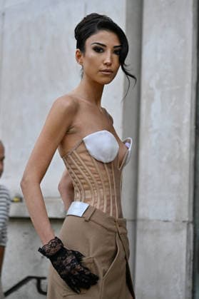 PFW Weinsanto Outside Arrivals JR Milla Lapidus arriving at Weinsanto show during Paris Fashion Week, in Paris, France on 28 September 2026. Photo by Julien Reynaud APS-Medias ABACAPRESS.COM Paris France  Copyright: xReynaudxJulien APS-Medias ABACAx