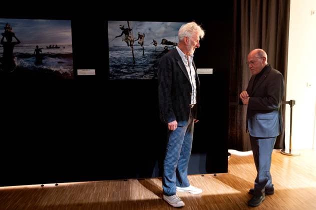 Tuebingen, Gysis Begegnungen im Neuen Kunstmuseum mit Rufus Beck, 28.09.2026 Gregor Gysi (rechts) und Rufus Beck im Backstage im Gespraech