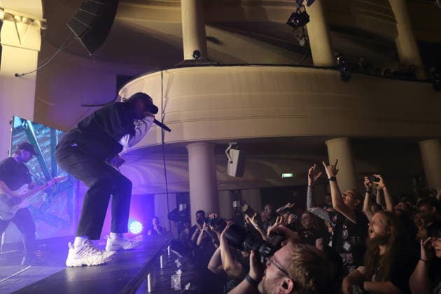 Joel Birch von der Band The Amity Affliction bei einem Konzert im Metropol in Berlin, 28. September 2026. The Amity Affliction Konzert Berlin