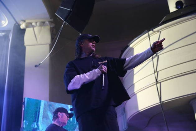 Joel Birch von der Band The Amity Affliction bei einem Konzert im Metropol in Berlin, 28. September 2026. The Amity Affliction Konzert Berlin