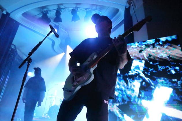 Joel Birch und Dan Brown, v.l., von der Band The Amity Affliction bei einem Konzert im Metropol in Berlin, 28. September 2026. The Amity Affliction Konzert Berlin