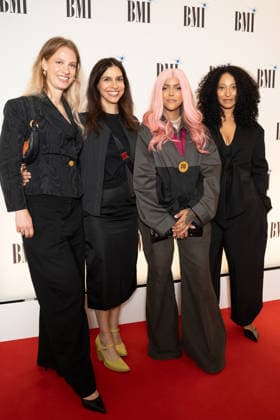 IPA89087655 - London, red carpet at the 2026 BMI Awards. Pictured: Marloes Janssen, Shirin Forouta, Roselilah, Aijda Faraj  Copyright: xCristinaxMasseix xCristinaxMasseix IPA89087655