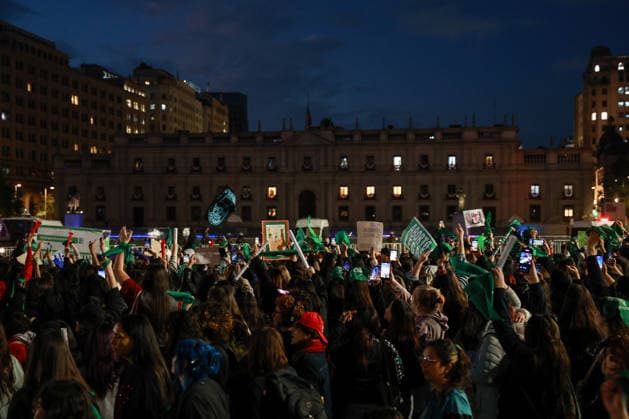 September 28, 2026, Santiago, Chile: Various feminist groups take part in a march in Santiago, Chile, as part of the Global Day of Action for Legal and Safe Abortion. Santiago Chile  - ZUMAu105 20260928_zip_u105_010 Copyright: xManuelxUrzuax
