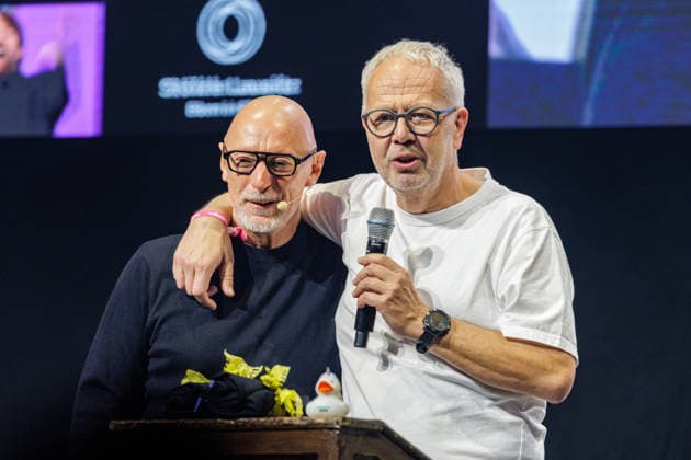 28.09.2026. Düsseldorf Meerbusch. (l-r) Jürgen Pichler und Martin Behle auf der Rolling Pin Convention 2026. Düsseldorf Meerbusch Areal Böhler Nordrhein-Westfalen Deutschland