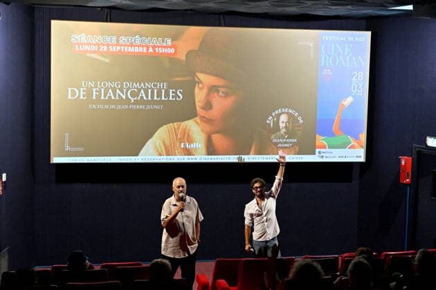 Jean-Pierre Jeunet and Charles Benoin, a producer and member of the festival staff, met with the audience at the Rialto cinema in Nice before the re-screening of his film *A Very Long Engagement* as part of the 8th edition of the Ciné Roman Festival at the Pathé Gare du Sud cinema in Nice, September 28, 2026 Jacovides Bebert Bestimage Jean-Pierre Jeunet met with the audience at the Rialto cinema in Nice before a screening of his film *A Very Long Engagement* as part of the 8th edition of the Ciné Roman Festival at the Pathé Gare du Sud cinema in Nice on September 28, 2026 NICE France  Copyright: xDominiquexJacovidesx-xBrunoxBebertx xBestimagexDominiquexJacovidesx-xBrunoxBebertx xBestimagex