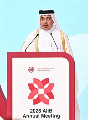 Opening ceremony of the 11th annual meeting of the Asian Infrastructure Investment Bank (AIIB) in Doha Asian Infrastructure Investment Bank (AIIB) Chair of the Board of Governors and Minister of Finance of Qatar, Ali bin Ahmed al-Kuwari, speaks during the opening ceremony of the 11th Annual Meeting of the Board of Governors of the Asian Infrastructure Investment Bank (AIIB) in Doha,Qatar on September 28, 2026 DOHA Qatar Copyright: xNOUSHADx