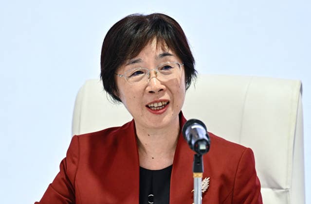 Opening ceremony of the 11th annual meeting of the Asian Infrastructure Investment Bank (AIIB) in Doha Asian Infrastructure Investment Bank (AIIB) President and Chair of the Board of Directors Zou Jiayi addresses a press conference during the 11th Annual Meeting of the Board of Governors of the Asian Infrastructure Investment Bank (AIIB) in Doha,Qatar on September 28, 2026 DOHA Qatar Copyright: xNOUSHADx