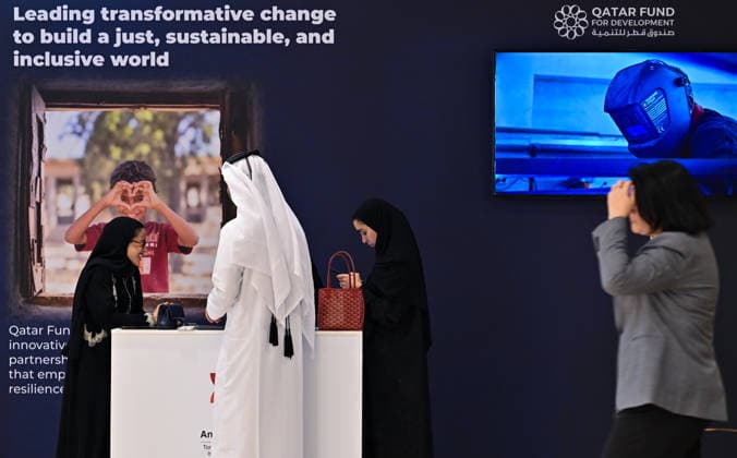 Opening ceremony of the 11th annual meeting of the Asian Infrastructure Investment Bank (AIIB) in Doha Guests are visit exhibition stalls and interactive pavilions during the 11th Annual Meeting of the Board of Governors of the Asian Infrastructure Investment Bank (AIIB) in Doha,Qatar on September 28, 2026 DOHA Qatar Copyright: xNOUSHADx