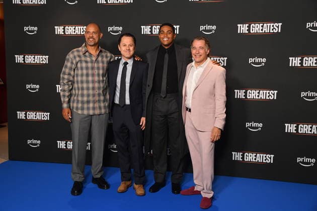 IPA89099368 - Rome, Barberini Cinema: Photocall for the series The Greatest. Pictured: Ben Watkins, Giovanni Ribisi, Jaalen Best, Matthew Gross  Copyright: xVincenzoxLandix xVincenzoxLandix IPA89099368