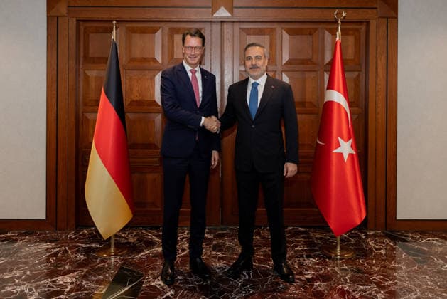 Hakan Fidan-Hendrik Wust meeting in Ankara ANKARA, TURKIYE - SEPTEMBER 29: Turkish Foreign Minister Hakan Fidan meets North Rhine-Westphalia Minister-President Hendrik Wust in Ankara, Turkiye on September 29, 2026. Mustafa Hatipoglu Anadolu Ankara Turkey. Editorial use only. Please get in touch for any other usage.  Copyright: x2026xAnadoluxMustafaxHatipoglux
