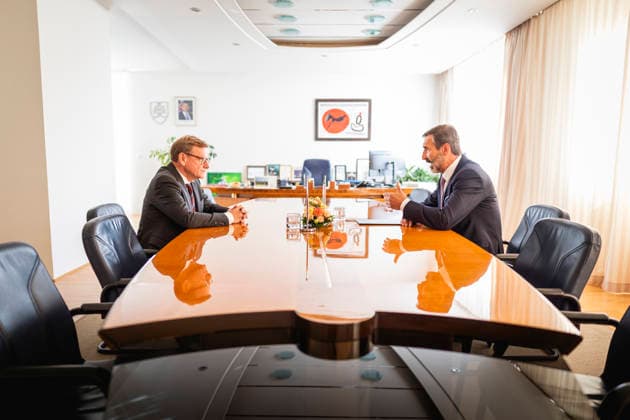 (L-R) Johann Wadephul (CDU), Bundesaussenminister, und Juraj Blanar, Aussenminister der Slowakei, aufgenommen im Rahmen eines Treffens in Bratislava, 29.09.2026. Fotografiert im Auftrag des Auswaertigen Amtes Bratislava Slowakei Copyright: xJulianexSonntagx