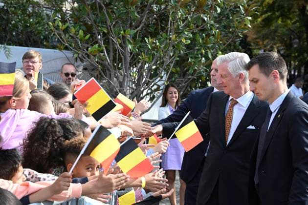 Royal Visit To The Province Of Liege LIÈGE, BELGIUM - SEPTEMBER 29: King Philippe and Queen Mathilde are visiting the province of Liège. The King and Queen will proceed to Place Saint-Lambert (Espace Tivoli) in Liège, where they will meet with local residents. September 29, 2026 in Liège, Belgium, 29 09 2026 Liège Belgium  Copyright: xBertxVanxDenxBrouckex