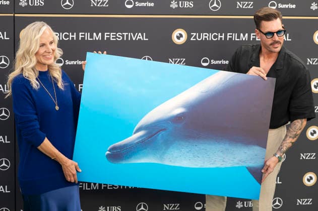 Angela Ziltener und Reto Hanselmann bei der Premiere des Dokumentarfilms Dolphins: My Close Encounters auf dem 22. Zurich Film Festival im Arthouse Le Paris. Zürich, 28.09.2026