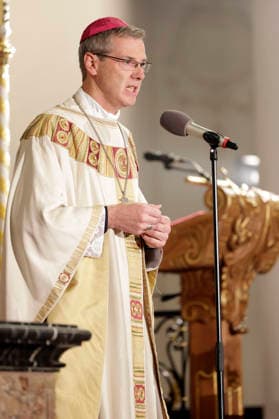 Heiner Wilmer beim Eröffnungsgottesdienst der Herbst-Vollversammlung der Deutschen Bischofskonferenz im Dom zu Fulda. Fulda, 28.09.2026