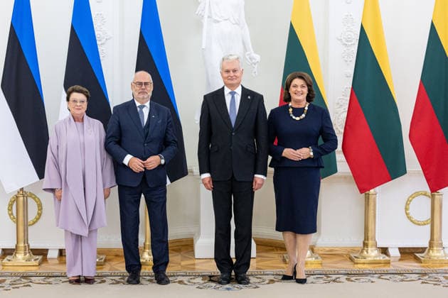 Gitanas Nauseda susitiko su Estijos Prezidentu Alaru Karisu. Vilnius, 2026 m. Rugsejo 29d.